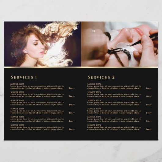 Smaragd en Gold Agaat Service Menu Brochure (Achterkant)