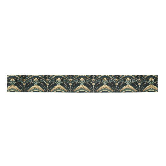 Smaragd en goud jaren 1920 Art Deco thema breed Lint (Voorkant)