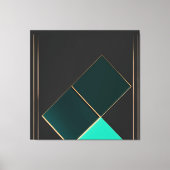 Smaragd en Goud Minimalisme Canvas Afdruk (Voorkant)