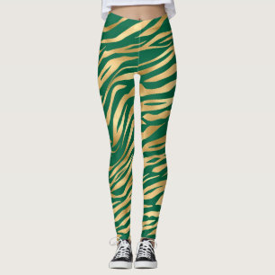 Smaragd en Goud Safari Serie Ontwerp 2 Leggings