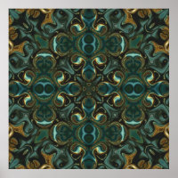 Smaragd en goud symmetrische abstracte mandala