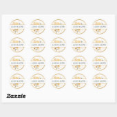 Smaragd en gouden lente bruiloft ronde sticker (Vel)