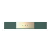 Smaragd en Gouden Monogram Bruiloft Uitnodigingen Wikkel (Vlak)