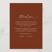 Smaragd en Roest Verbrand Sinaasappel Groen Bruilo Menu (Achterkant)