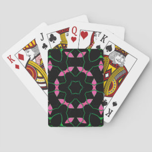 Smaragd en Roze Kaleidoscoop Pokerkaarten