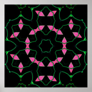 Smaragd en Roze Kaleidoscoop  Poster