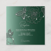 Smaragd Evergroen Zilver Elegante Trouw Informatiekaartje (Voorkant)