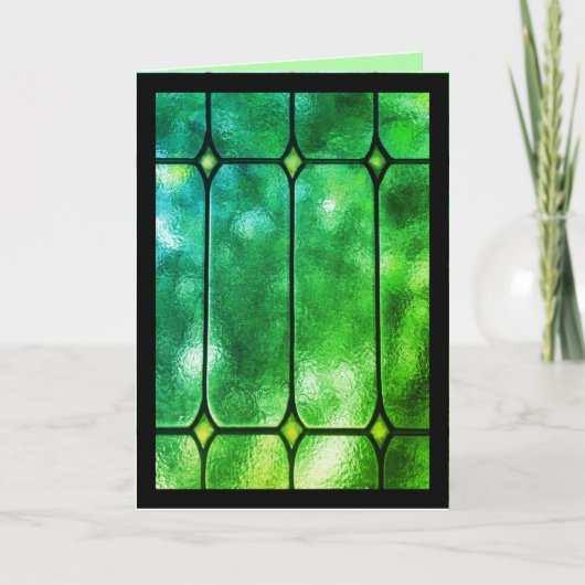 Smaragd Glas-in-lood Kaart zonder Tekst (Voorkant)
