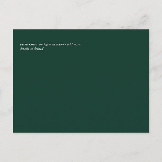 Smaragd Goud Agaat - Trouwdag Budget aankondiging Briefkaart (Achterkant)