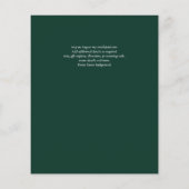 Smaragd Goud AGATE - Moderne Bruiloft Flyer (Achterkant)