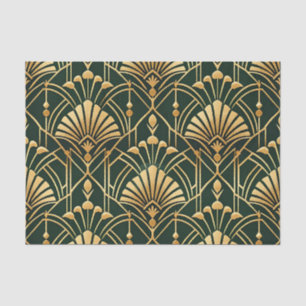 Smaragd Goud Art Deco Patroon Tissuepapier