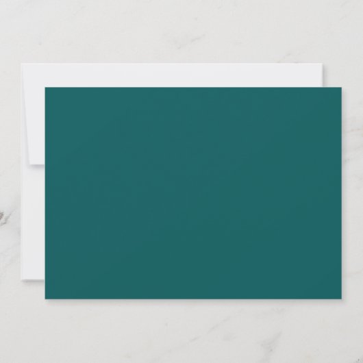 Smaragd Goud Modern Eenvoudig Strand Bruiloft Opsl Kaart (Achterkant)