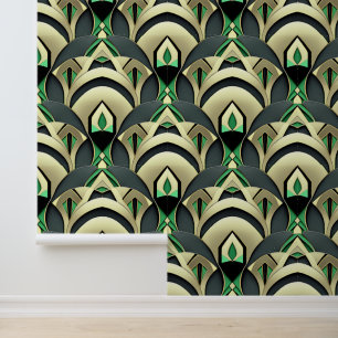 Smaragd & Gouden Art Deco Behang