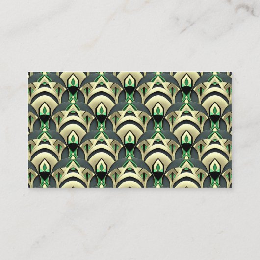 Smaragd & Gouden Art Deco Plaatskaartje (Achterkant)