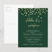 Smaragd & Gouden Confetti Verrassingsverjaardagsfe