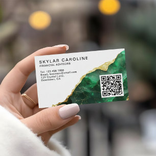Smaragd Gouden Financiële adviseurs RQ Code Visitekaartje