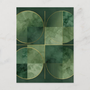 Smaragd Gouden Geometrische Harmonie Briefkaart
