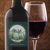 Smaragd groen bergden rustieke bruiloft wijn etiket