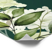 Smaragd groen bloemenbruiloft welkomstbord poster (Hoek)