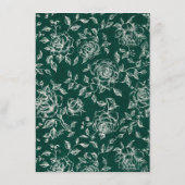 Smaragd groen  botanische bruiloft Details Informatiekaartje (Achterkant)