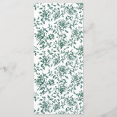 Smaragd groen botanische bruiloft menu (Achterkant)