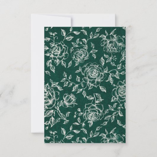 Smaragd groen  botanische bruiloft RSVP kaartje (Achterkant)