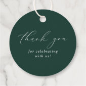 Smaragd groen bruiloft Elegant Bedankjes Labels (Achterkant)