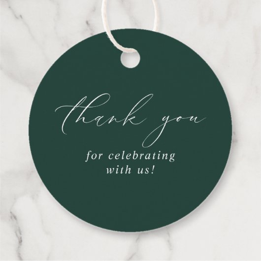 Smaragd groen bruiloft Elegant Bedankjes Labels (Achterkant)