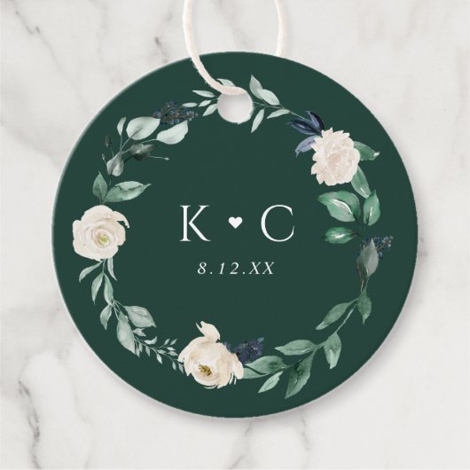 Smaragd groen bruiloft Elegant Bedankjes Labels (Voorkant)