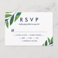 Smaragd groen bruiloft RSVP