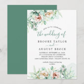 Smaragd groen de bruiloft van de uitnodiging (Voorkant / Achterkant)