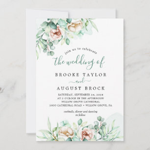 Smaragd groen de bruiloft van de uitnodiging