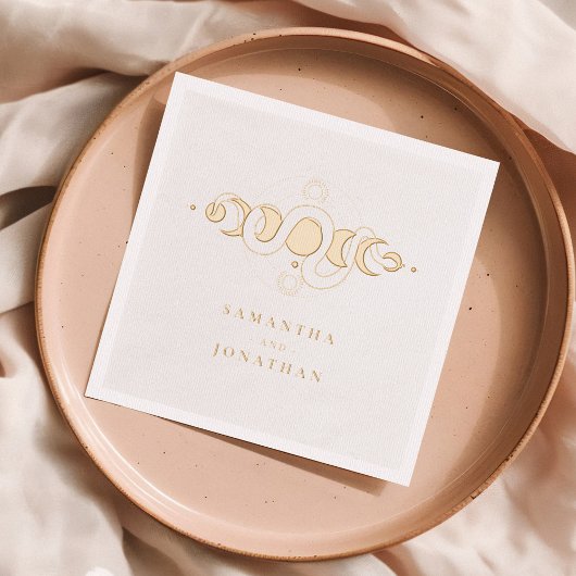 Smaragd Groen & Faux Goud Tarot Hemelbruiloft Folie Servetten