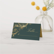 Smaragd Groen Goud Bloemen Damast Bruiloft