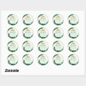 Smaragd Groen Goud Bloemen Prinses Tiara Favor Ronde Sticker (Vel)