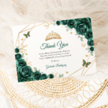 Smaragd Groen Goud Bloemen Quinceanera