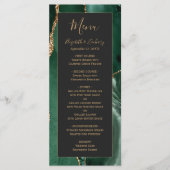 Smaragd Groen Goud Donker Bruiloft Menu (Voorkant)