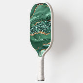 Smaragd Groen Goud Jouw naam Pickleball Paddle (Links)