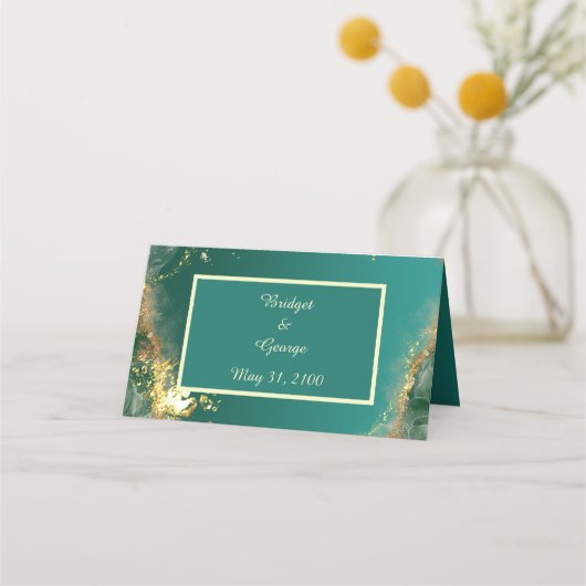 Smaragd groen goud juweel tinten bruiloft (Achterkant)