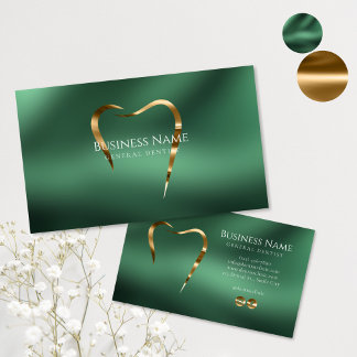 Smaragd Groen & Goud Tandarts Visitekaartje