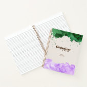 Smaragd Groen & Lavendel Waterverf Personaliseren Notitieboek (Binnen)