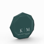 Smaragd Groen-Monogram -Bruiloft Keepsake- Fotoblokken (Links)
