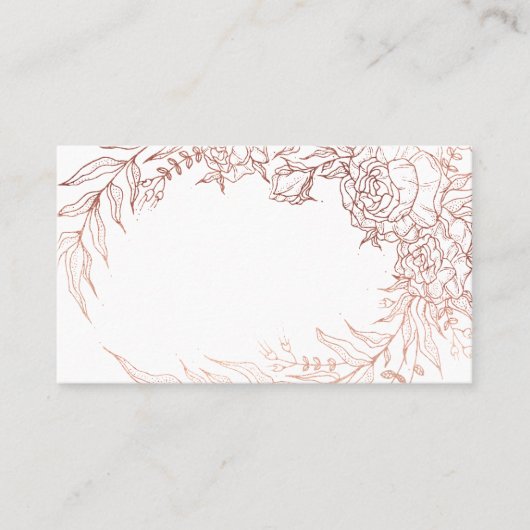 Smaragd Groen Roos Gouden Bloemkrans Bruiloft Plaatskaartje (Voorkant)