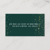 Smaragd Groen Wit Goud Pioenrozen Trouwregister Informatiekaartje (Achterkant)