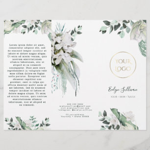 Smaragd groen Witte bloemen brochure