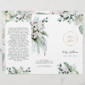 Smaragd groen Witte bloemen brochure (Voorkant / Achterkant)