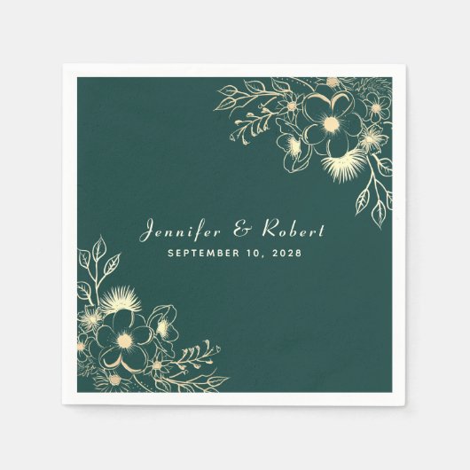 smaragd groene bruiloft servet (Voorkant)