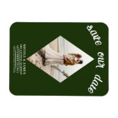 Smaragd Groene Diamant Foto Bruiloft Save the Date Magneet (Horizontaal)