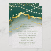 Smaragd Groene Gouden Agaat en Lichten Bruiloft Do Kaart (Voorkant / Achterkant)