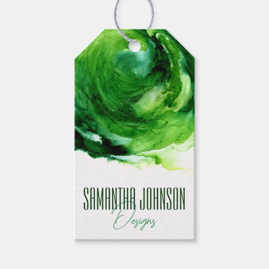 Smaragd Groene Moderne Kleding Bedrijf Hang Label Cadeaulabel (Voorkant)